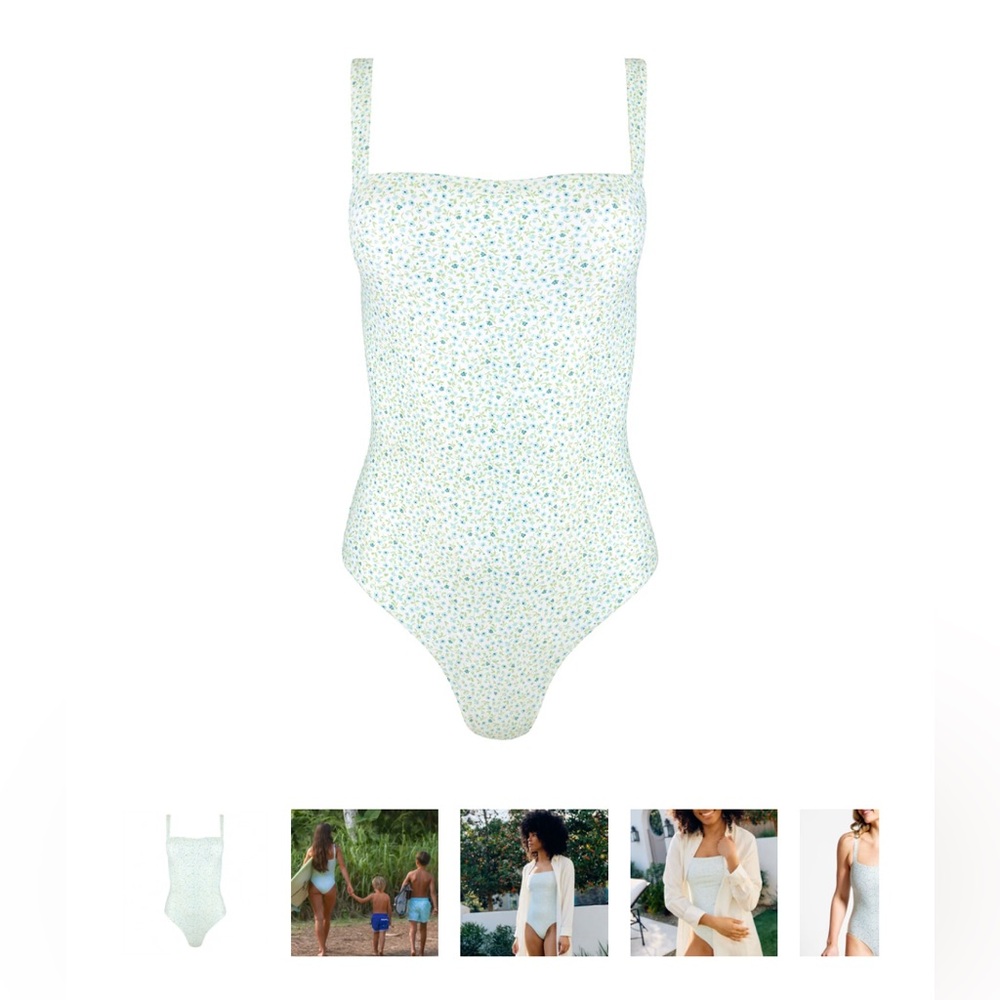 Floral Print One-Piece Swimsuit new minnow size medium
No tags